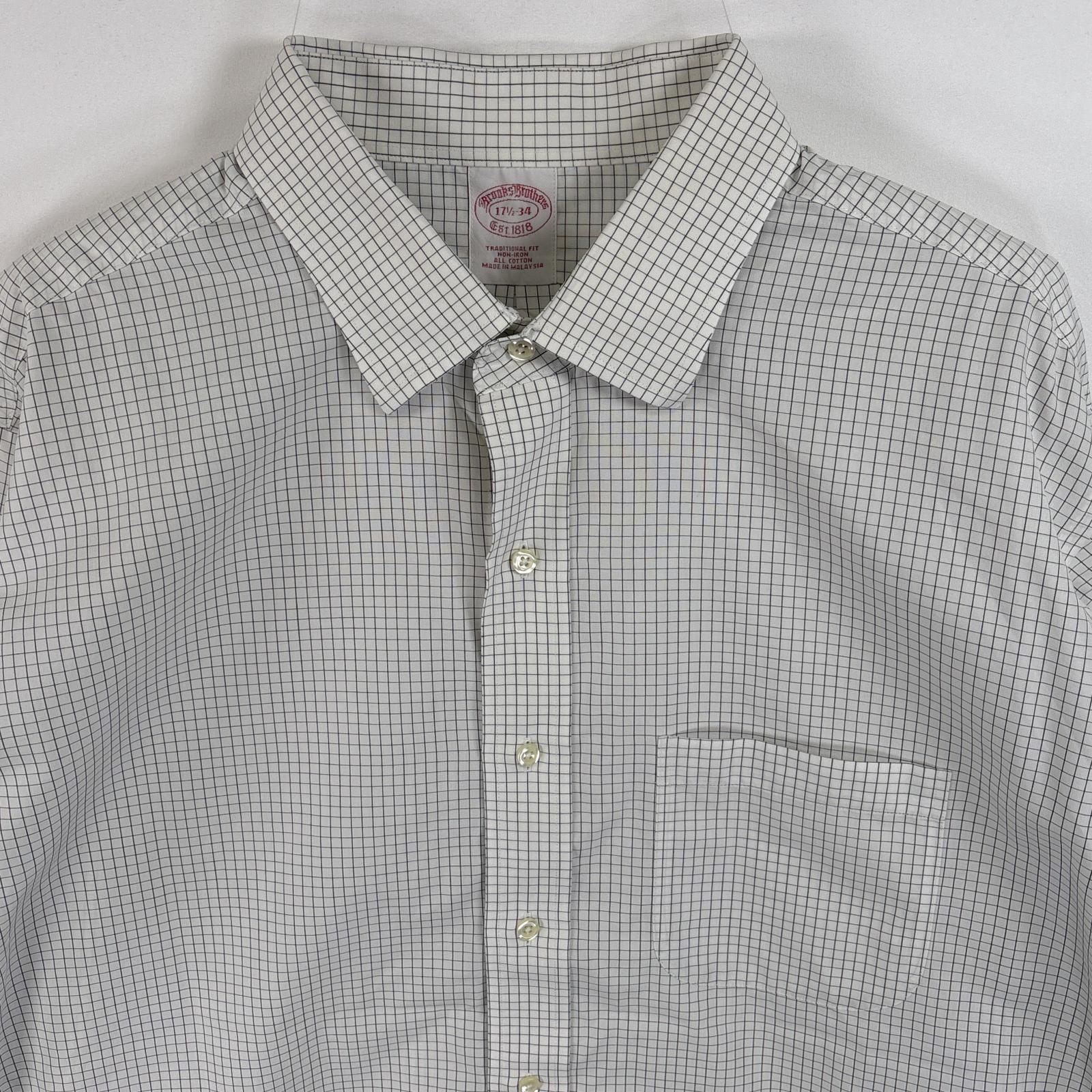 古着 ブルックスブラザーズ Brooks Brothers 長袖シャツ 胸ポケ ボタンシャツ 17 1/2 XL-2XL ホワイト系 チェック メンズ 【中古】
