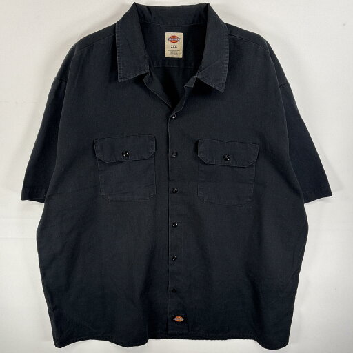 古着 ディッキーズ Dickies 半袖シャツ フラップポケ ワークシャツ ワンポイント ロゴ 2XL ブラック 無地 メンズ 【中古】 古着 ディッキーズ Dickies 半袖シャツ フラップポケ ワークシャツ ワンポイント ロゴ 2XL ブラック 無地 メンズ 【中古】