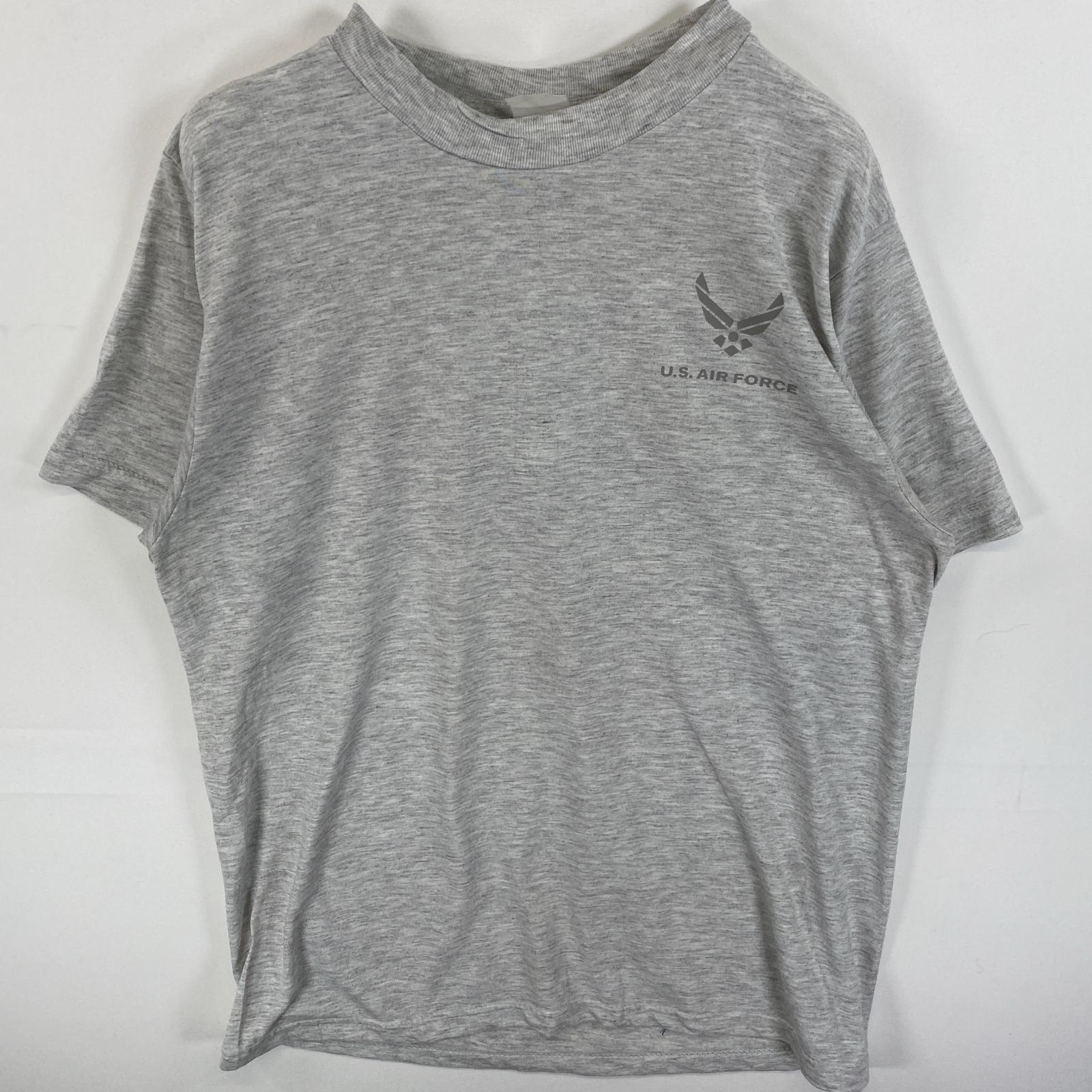 古着 ミリタリー・米軍 半袖Tシャツ USAF トレーニングシャツ リフレクター グレー 無地 メンズ 【中古】