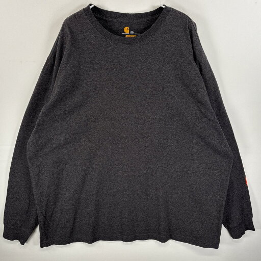 古着 カーハート Carhartt 長袖Tシャツ 混色生地 袖プリント ORIGINAL FIT 2XL ブラック系 無地 メンズ 【中古】 古着 カーハート Carhartt 長袖Tシャツ 混色生地 袖プリント ORIGINAL FIT 2XL ブラック系 無地 メンズ 【中古】