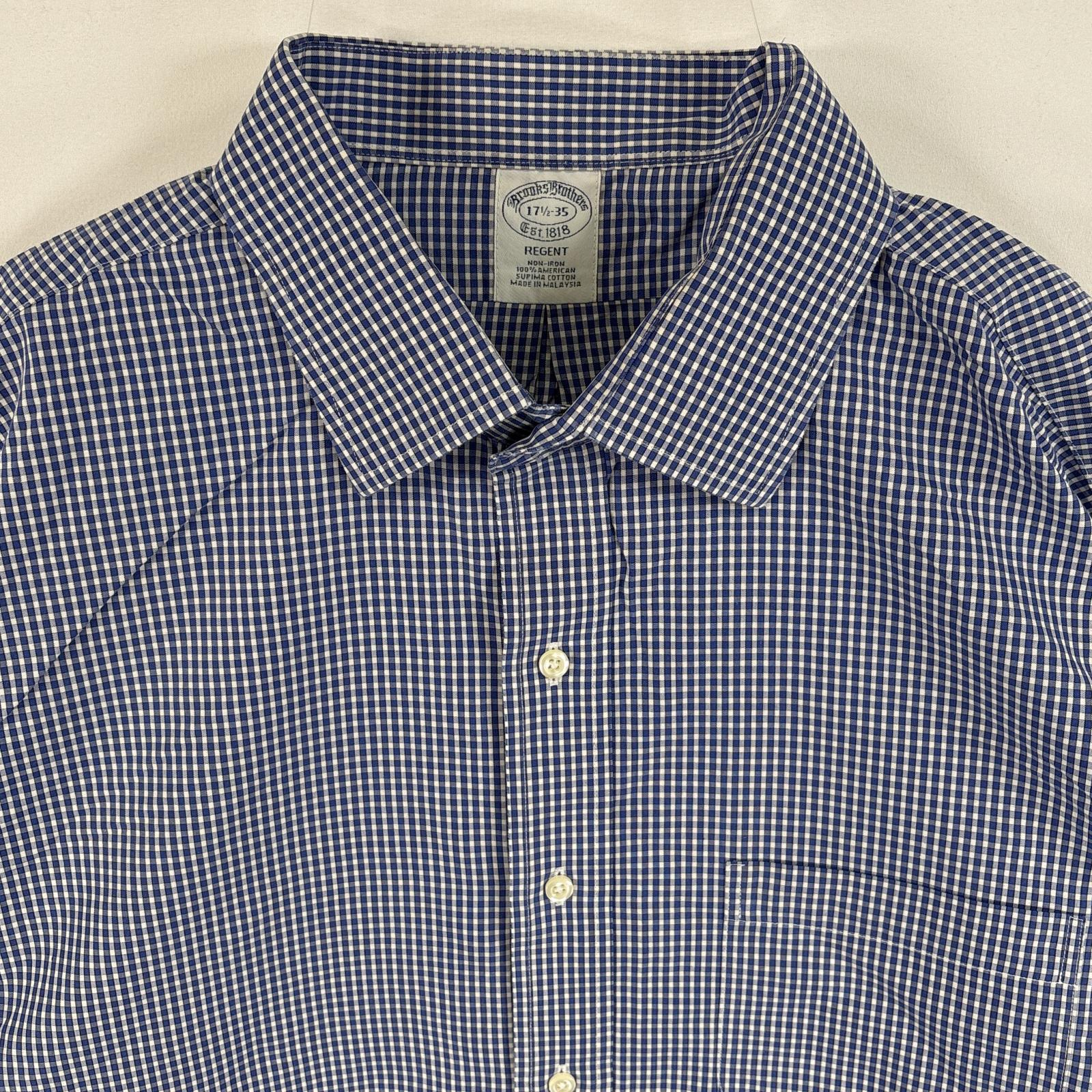 古着 ブルックスブラザーズ Brooks Brothers 長袖シャツ 大きいサイズ 胸ポケ REGENT 17 1/2 XL ブルー系 チェック メンズ 【中古】