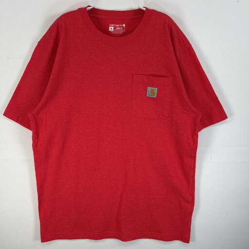 古着 カーハート Carhartt 半袖Tシャツ ワンポイント ロゴ 胸ポケ クルーネック M レッド 無地 メンズ 【中古】 古着 カーハート Carhartt 半袖Tシャツ ワンポイント ロゴ 胸ポケ クルーネック M レッド 無地 メンズ 【中古】