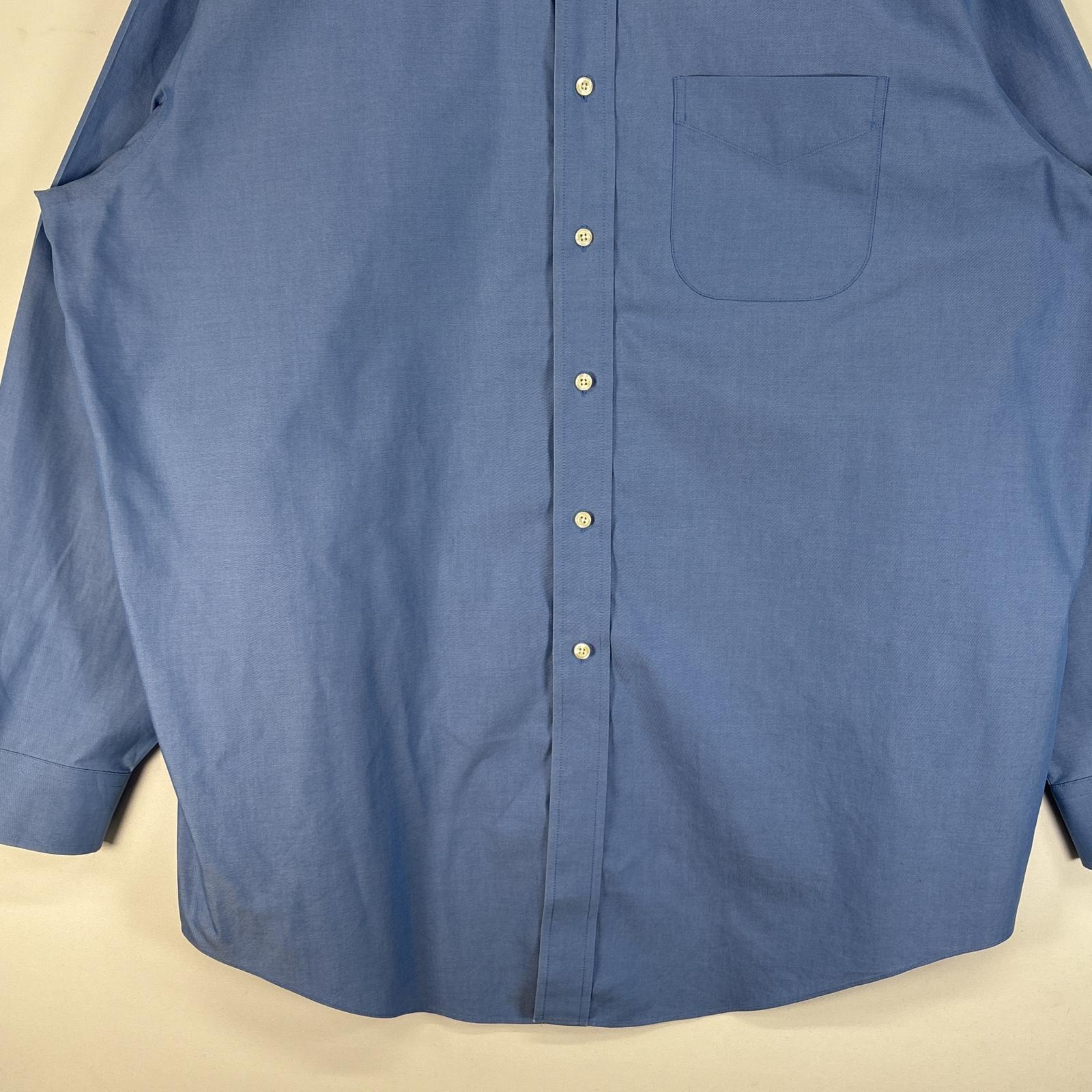 古着 ブルックスブラザーズ Brooks Brothers 長袖シャツ ボタンダウン 胸ポケ 346 大きいサイズ 17 1/2-4/5 XL-2XL ブルー 無地 メンズ 【中古】