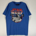 古着 スターウォーズ STARWARS 半袖Tシャツ ラバープリント クルーネック M ブルー 無地 メンズ 【中古】