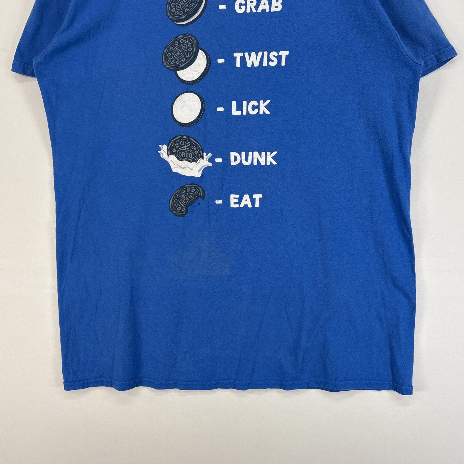 古着 オレオ 半袖Tシャツ 企業 お菓子 プリント クルーネック M ブルー メンズ 【中古】