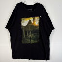 古着 カプコム 半袖Tシャツ ゲーム バイオハザード プリント クルーネック 大きいサイズ XL ブラック 無地 メンズ 【中古】