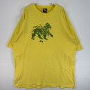 古着 ステューシー STUSSY 半袖Tシャツ プリント 大きいサイズ クルーネック XL イエロー メンズ 【中古】
