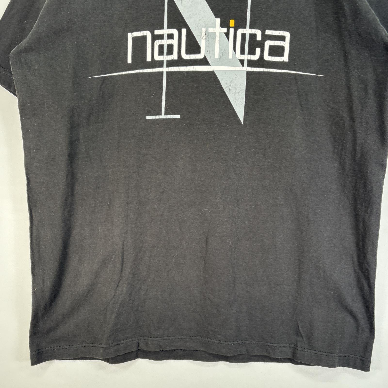 古着 90's/90年代 ノーティカ NAUTICA 半袖Tシャツ 肉厚 USA製 プリント ロゴ S ブラック メンズ 【中古】