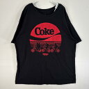古着 ストレンジャーシングス 半袖Tシャツ 大きいサイズ 大判プリント 企業 コカ・コーラ コラボ XL ブラック メンズ 【中古】(4)
