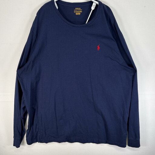 古着 ポロ・ラルフローレン POLO RALPH LAUREN 長袖Tシャツ ロゴ 刺繍 大きいサイズ クルーネック XXL ネイビー 無地 メンズ 【中古】 古着 ポロ・ラルフローレン POLO RALPH LAUREN 長袖Tシャツ ロゴ 刺繍 大きいサイズ クルーネック XXL ネイビー 無地 メンズ 【中古】
