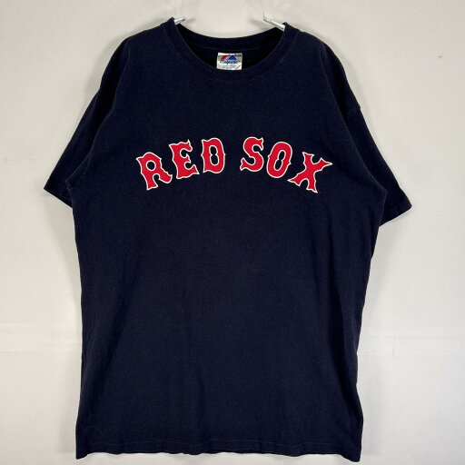 古着 マジェスティック MAJESTIC 半袖Tシャツ MLB レッドソックス 背番号 大きいサイズ 肉厚 XL ネイビー 両面プリント メンズ 【中古】 古着 マジェスティック MAJESTIC 半袖Tシャツ MLB レッドソックス 背番号 大きいサイズ 肉厚 XL ネイビー 両面プリント メンズ 【中古】