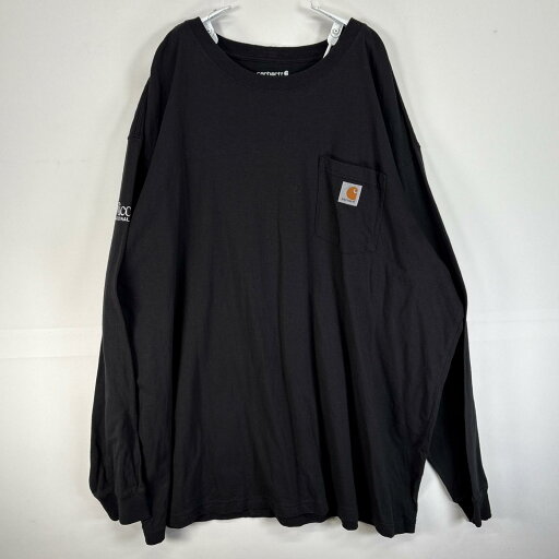 古着 カーハート Carhartt 長袖Tシャツ 大きいサイズ 肉厚 ワンポイント ロゴ クルーネック 3XL ブラック 無地 メンズ 【中古】 古着 カーハート Carhartt 長袖Tシャツ 大きいサイズ 肉厚 ワンポイント ロゴ クルーネック 3XL ブラック 無地 メンズ 【中古】