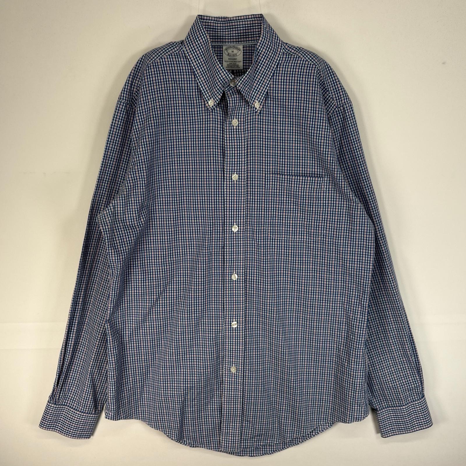 Rakuten - 古着 ブルックスブラザーズ Brooks Brothers 長袖シャツ チェック 胸ポケ REGENT M ブルー系 マルチカラー メンズ 【中古】