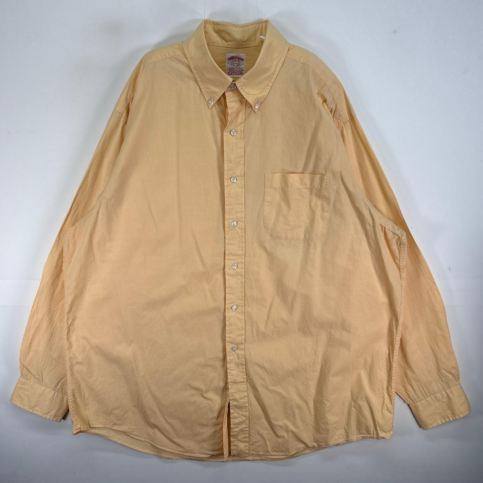 樂天商城 - 古着 ブルックスブラザーズ Brooks Brothers 長袖シャツ 胸ポケ ボタンダウン XL イエロー系 チェック メンズ 【中古】