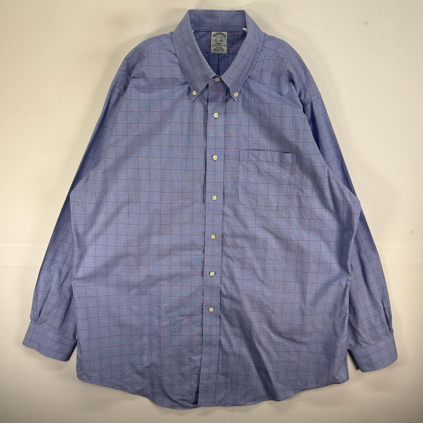乐天商城 - 古着 ブルックスブラザーズ Brooks Brothers 長袖シャツ ボタンダウン REGENT チェック XL ブルー系 マルチカラー メンズ 【中古】