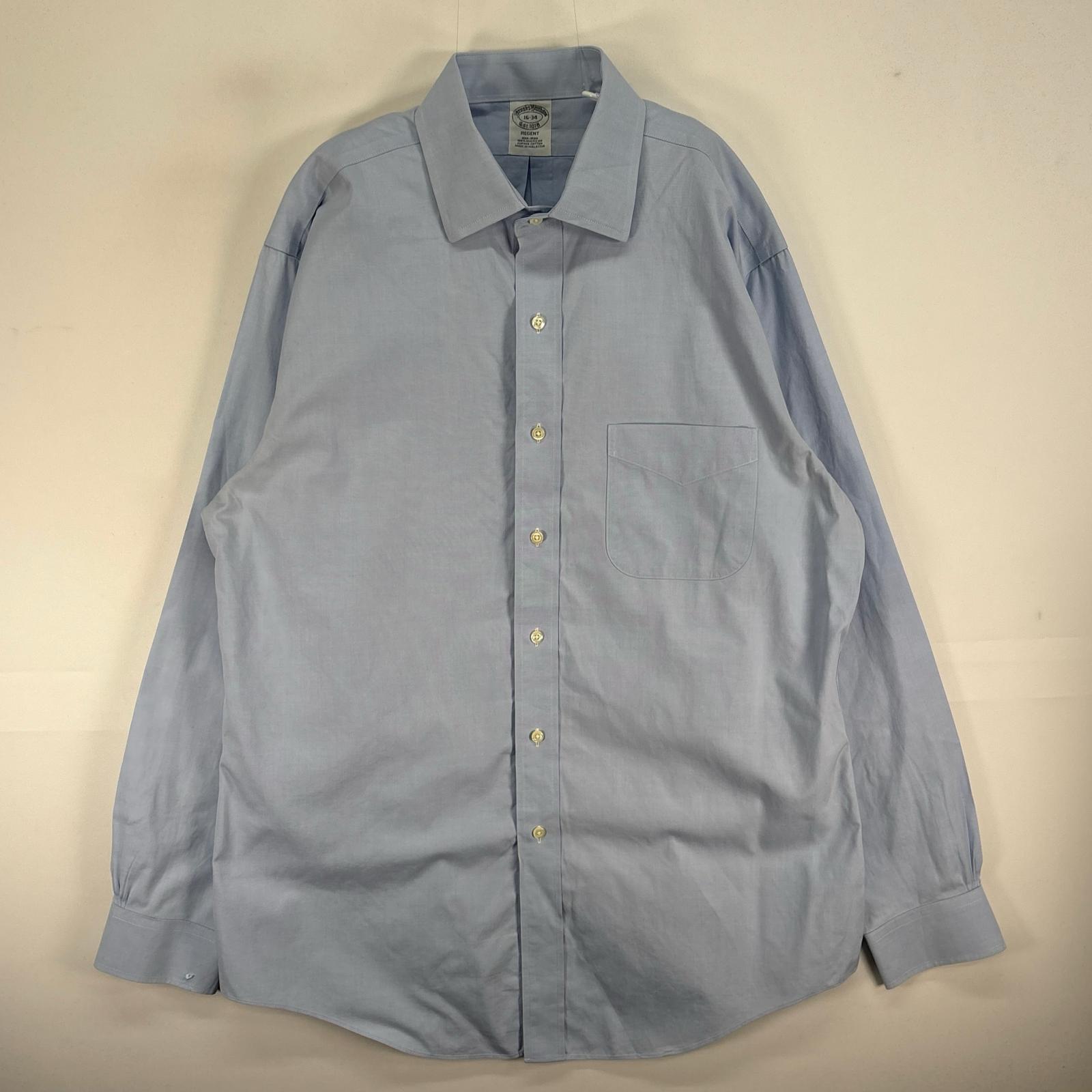乐天商城 - 古着 ブルックスブラザーズ Brooks Brothers 長袖シャツ カラーステイ REGENT 胸ポケ L ブルー系 無地 メンズ 【中古】