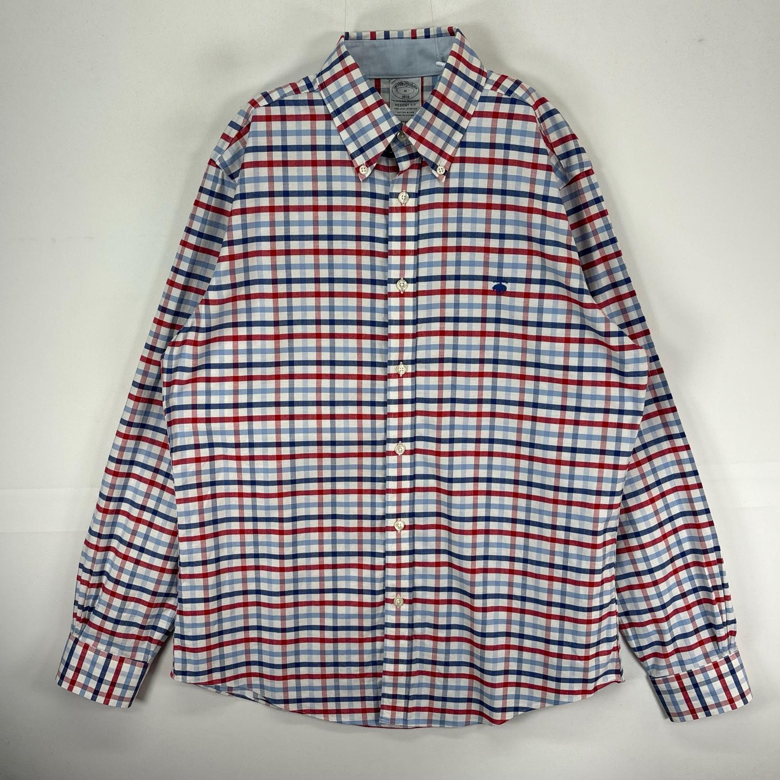 Rakuten - 古着 ブルックスブラザーズ Brooks Brothers 長袖シャツ ボタンダウン ワンポイント M レッド系 チェック メンズ 【中古】