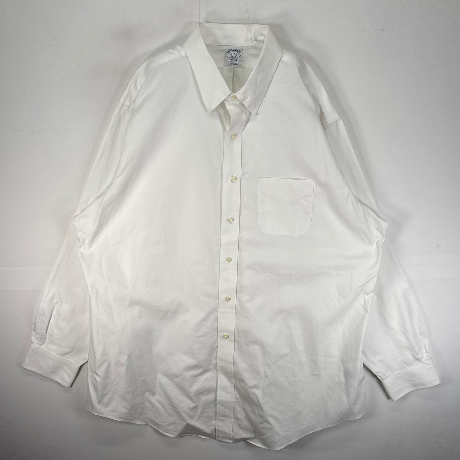 乐天商城 - 古着 ブルックスブラザーズ Brooks Brothers 長袖シャツ 胸ポケット カラーステイ 2XL ホワイト系 無地 メンズ 【中古】