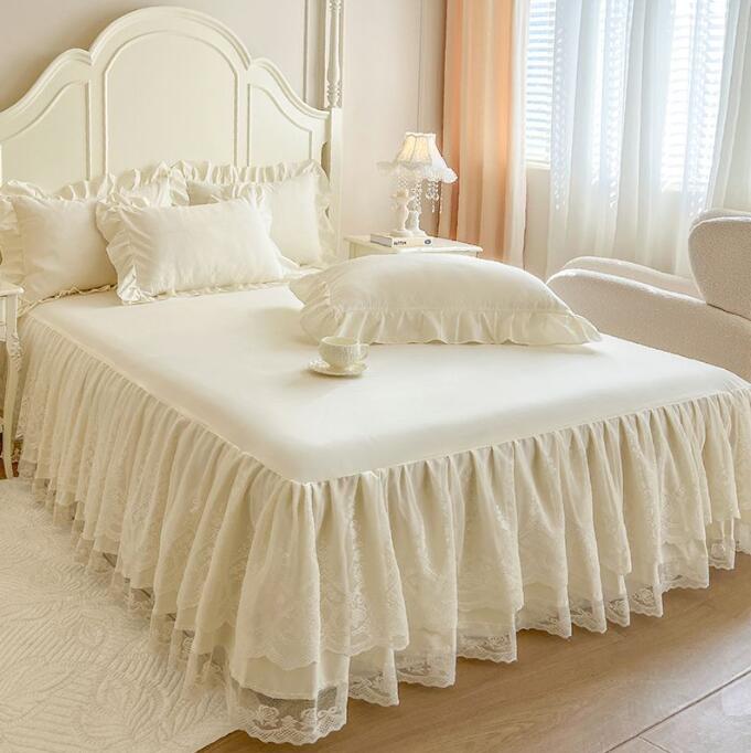ベッド用品 寝具 可愛い 枕カバー シーツカバー 四季通用 ベッドカバー ベッドスカート レース 姫系 柔らかい 無地 北欧風 ベッドスプレッド 敷きパッド 北...