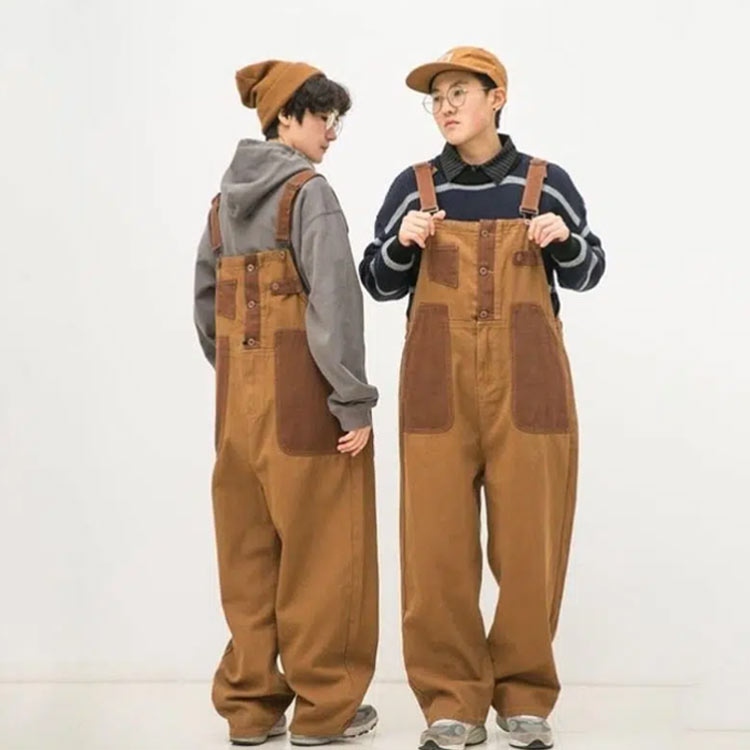 2way オーバーオール サロペット メンズ レディース 配色 作業着 サルエルパンツ ゆったり カジュアル オールインワン レディース ユニセックス バイカラー おしゃれ 秋 冬 春 夏 大きいサイズ 送料無料