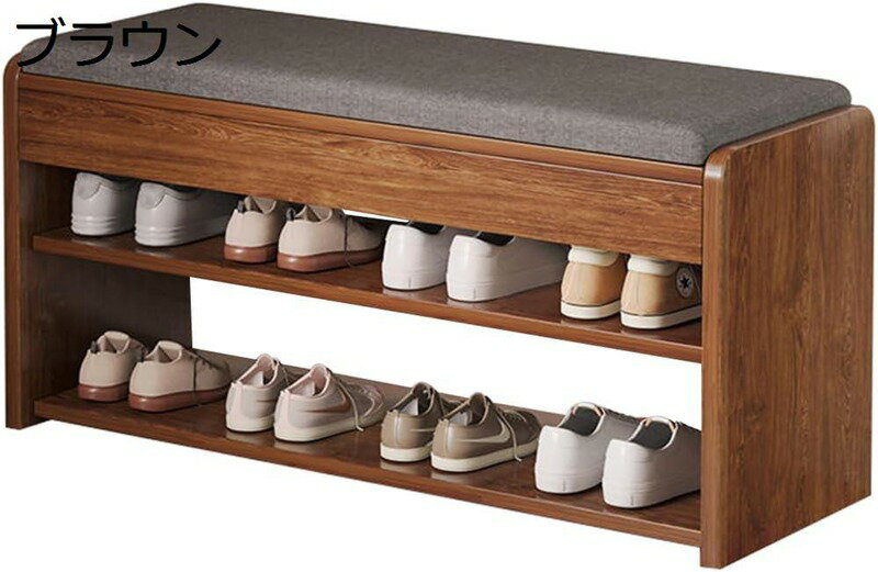シューズラック 玄関ベンチ 2/3/4段式靴収納 ベンチ 靴棚 幅40/60/80cm 玄関靴交換スツール クッション..