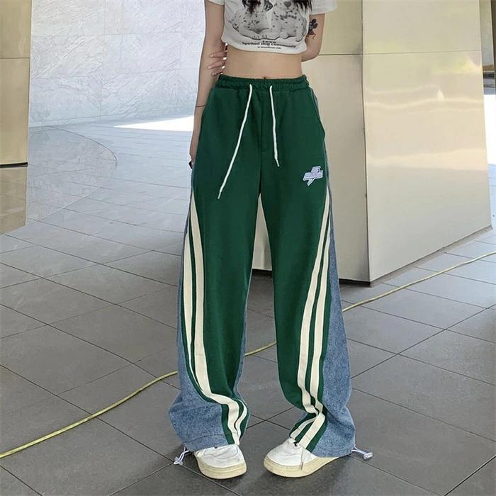 ダンス衣装 奇抜 韓国風 バイカラー かわいい 体型カバー ウエストゴム 個性 原宿系ファッション POP 切り替え 配色 ズボン カワ