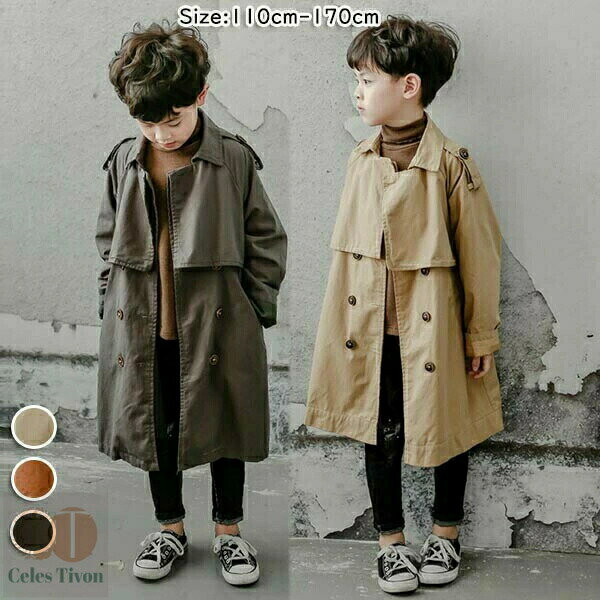 トレンチコート キッズ キッズコート アウター 入学式 発表会 お宮参り 七五三 チェスターコート キッズ服 男の子 子供服 スプリングコート ジャケット ベージュ 110-170cm