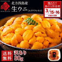 うに 天然生エゾバフンウニ 80g 北方四島産【色が赤い訳あり品】北海道 生うに 塩水 パック 雲丹 バフンウニ 海鮮 海産物 食べ物 食品 お取り寄せグルメ 無添加