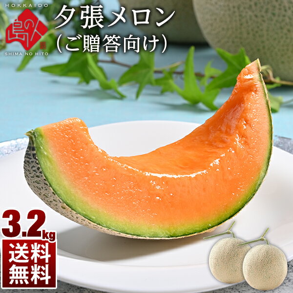 【先行予約】夕張メロン 3.2kg(2玉詰)共撰優品(糖度11％以上)【送料無料】【ご贈答向け】メロン ゆうばり 北海道 2玉 ご贈答 産地直送 ..