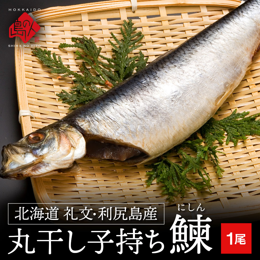 北海道 礼文・利尻島産 丸干し子持ちニシン 旨さの秘密は自慢の【利尻昆布】にあり 鰊 にしん 干物  ...