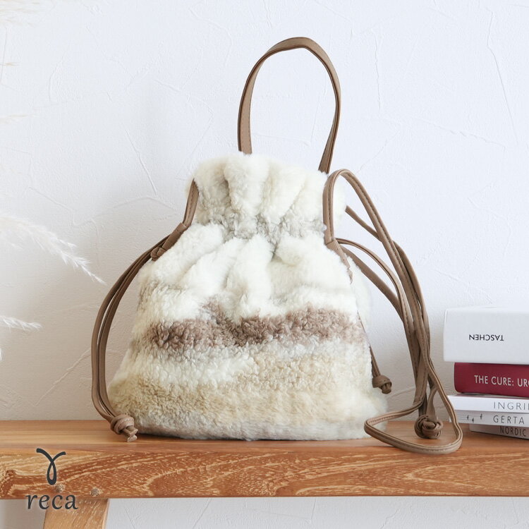 巾着2WAYもこもこショルダーバッグ(se25-622) レディース 2024年秋新作 ファッション小物 バッグ 巾着バッグ ショルダーバッグ ハンドバッグ もこもこ ポケット 秋 冬 reca レカ ネコポス発送10 hのサムネイル