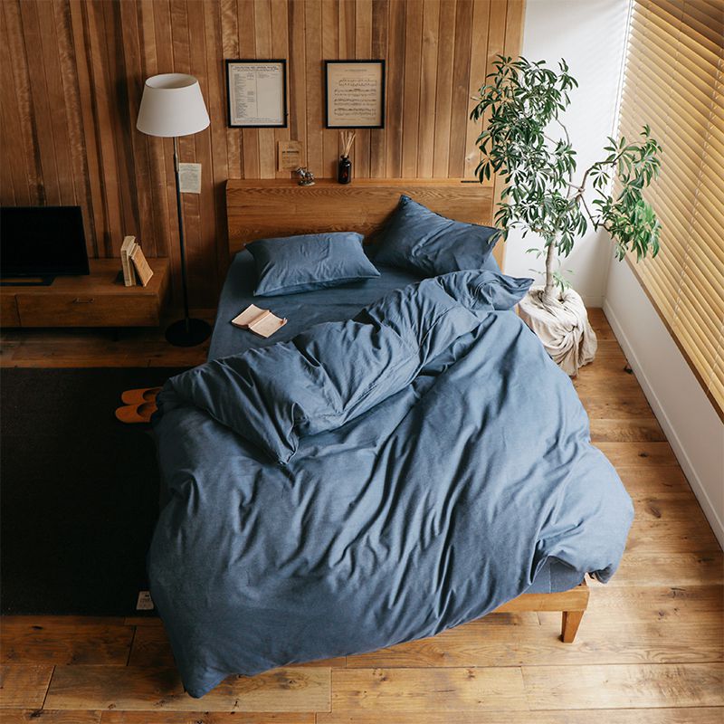 寝具カバーセット デニム Light Denim ダブル 4点セット Denim 綿100 西海岸 ヴィンテージ メンズ 綿100 デニム おしゃれ あす楽対応 Recenoインテリア寝具セット 掛け布団カバー コンフォーターカバー ボックスシーツ ベッドシーツ 枕カバー ピローケース デニム 無地
