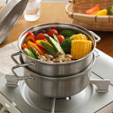 ステンレス スチーマー 工房アイザワ 直径18cm 鍋 1.5L ステンレス 蒸し器 蒸し料理 調理器具 キッチン雑貨 キッチン用品 日本製 グレー あす着対応