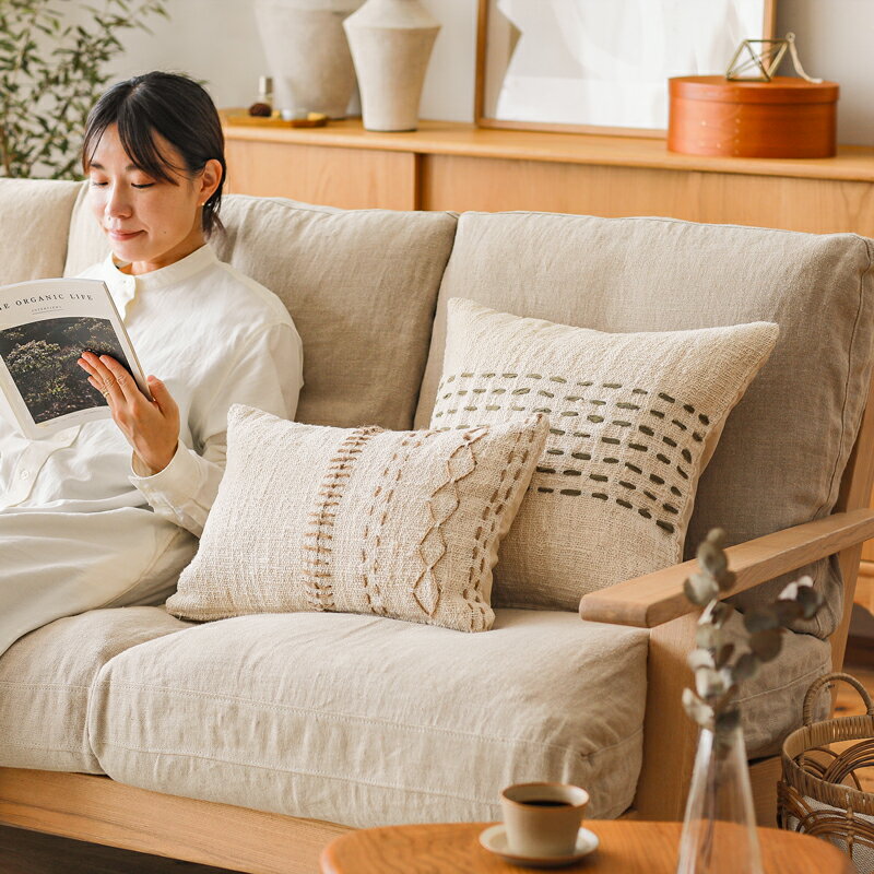 クッションカバー Stilla スティラ 45×45 カバー単体 クッション別売り 天然素材 ナチュラル インドネシア製 おしゃれ 楽ギフ_包装 あす着対応 2