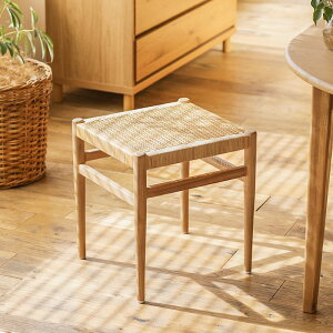 ダイニングスツール WICKER STOOL／NA スツール チェア 椅子 ダイニング ラタン チーク 無垢 ナチュラル 北欧 シンプル 送料無料 あす楽対応