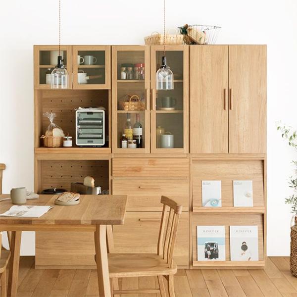 食器棚 北欧 シンプル ナチュラル 西海岸 木製 おしゃれ 日本製 Rekit Bセット