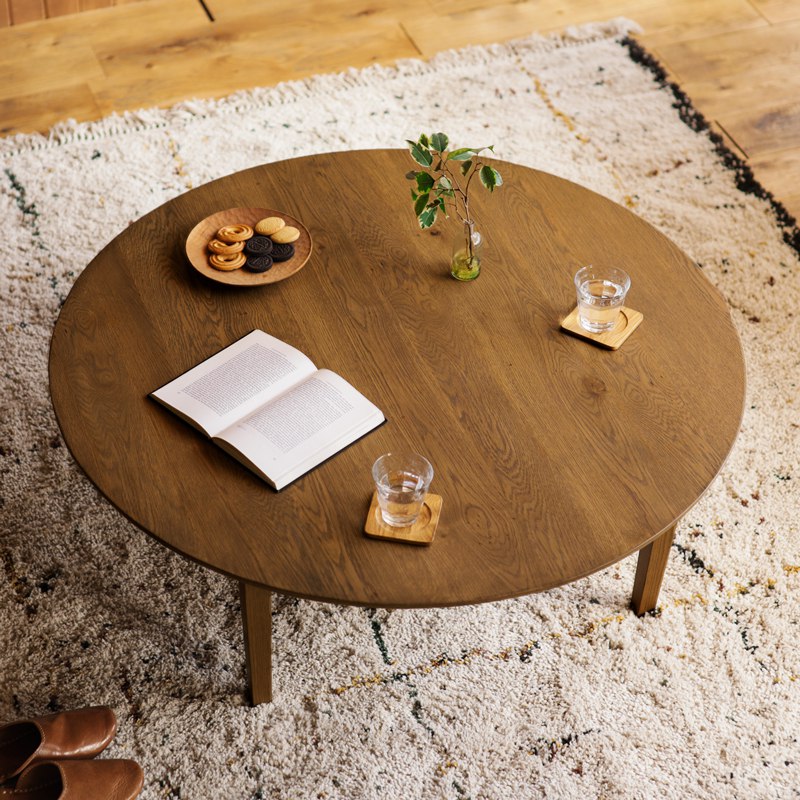 こたつ 円形 北欧デザインこたつテーブル-コンフィ 90cm 北欧
