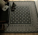 ラグ ラグマット Flower Bandanna Rug 100×140 一畳 小さめ ヴィンテージ 西海岸 バンダナ グレー 長方形 おしゃれ おすすめ 床暖房