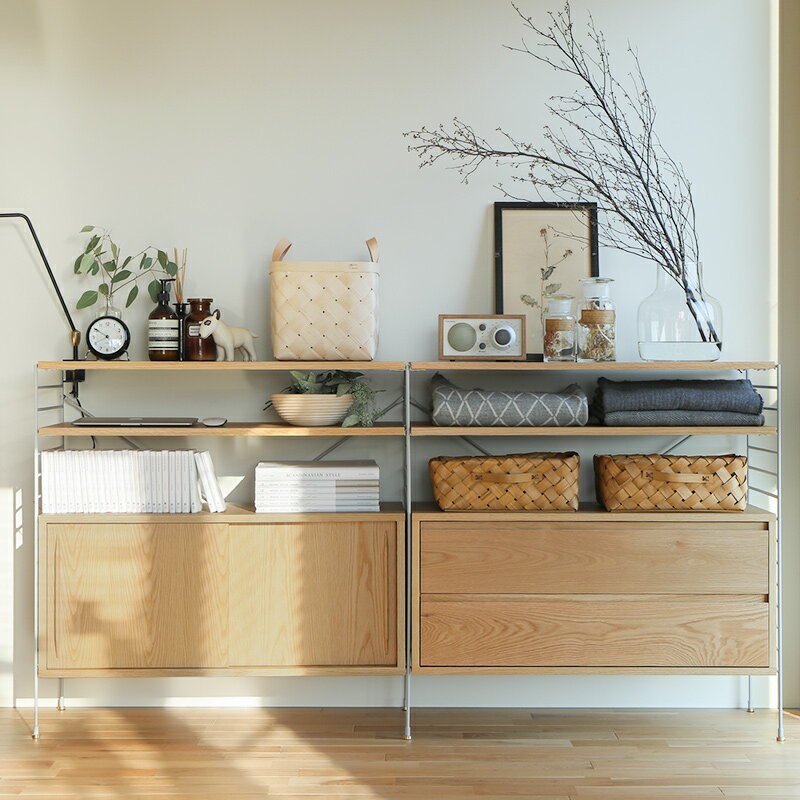 チェスト 収納 キャビネット シェルフ ユニットシェルフ アイアン 木製 R.U.S おすすめセット#23 幅182cm 高さ91cm北欧 ナチュラル ヴィンテ...