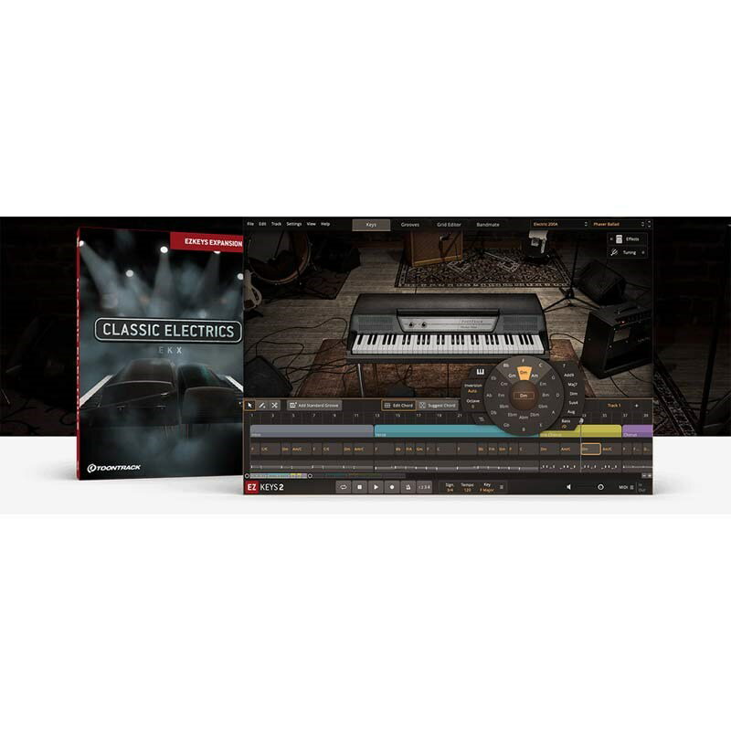 TOONTRACK/コード販売 商品一覧＞＞TOONTRACK/新品 商品一覧＞＞DTM【5，000円〜15，000円】 商品一覧＞＞ソフトウェア音源/ピアノ・オルガン/TOONTRACK 商品一覧＞＞詳しくはこちらをご覧くださいTOONTRACK EKX - CLASSIC ELECTRICS (トゥーントラック)(EKX拡張ライブラリ)(オンライン納品)(2時間以内に納品) ソフトウェア音源商品説明エレクトリック・ピアノを収録したEKX拡張音源！『EKX - CLASSIC ELECTRICS』は、エレクトリック・ピアノを収録した『EZ KEYS』シリーズ専用EKX拡張音源です。●2台のエレクトリック・ピアノを収録スウェーデンにあるハイエンドなレコーディング・スタジオにて、新旧の一流レコーディング機材を駆使し、2台のエレクトリック・ピアノ：「Rhodes MK I」と「Wurlitzer 200A」を丁寧に収録。この2つのエレクトリック・ピアノは、ダイナミクス・レスポンスを極限まで考慮したEZKEYSプレーヤーによって快適に演奏することができます。●サウンド・プリセットを用意EZKEYSに内蔵されているOverloud社の高品位エフェクトを使った、プロフェッショナルなサウンドデザイナーによるシグナルチェーン・プリセットを用意。リバーブからテープ・シミュレーション、ディストーションなど幅広い種類のエフェクトを使い、EZKEYSのサウンドを多種多様にサウンドメイクします。■収録プリセット◆Electric 200A・Default（デフォルト）デフォルトでオールラウンドなサウンドが自然な200Aの魅力を最大限に引き出します。このプリセットはDI信号とアンプモデリングを組み合わせており、どんな曲やミックスにも完璧にマッチします。・Classic（クラシック）デフォルトサウンドのバリエーションで、追加の「バイト」周波数が特徴です。・DI（ダイレクト・ボックス）未処理のダイレクトな信号です。・Phaser Ballad（フェイザー・バラード）トレモロ、リバーブ、コンプレッション、フェイザーを組み合わせた豊かな飽和サウンド。滑らかでソフト、そして美しい！・Ballad（バラード）トレモロとディレイを含むアンビエントサウンドで、穏やかなバラードに最適です。・Tremolo Delay（トレモロ・ディレイ）バラードからアンビエントなミッドテンポソングまで対応する、ファンキーでエッジの効いたサウンド！・Rotary Speaker（ロータリー・スピーカー）レスリーキャビネットとリバーブが完璧にシンビオシス（共生）したサウンド！・Dirty Small Amp（ダーティー・スモール・アンプ）小型コンボアンプを通したA200信号で、リードギターを思わせるサウンドです。・Dirty Small Amp 2（ダーティー・スモール・アンプ 2）Dirty Small Ampのバリエーションで、異なる信号チェーンを使用しています。・Clean Ambience（クリーン・アンビエンス）長く膨らむコードと大気的なアンビエンスに最適です。◆Electric MK I・Default（デフォルト）DI信号とアンプモデリングを組み合わせたオールラウンドで自然なMK Iサウンド。・DI（ダイレクト・ボックス）直接処理されていない信号です。・1970s（1970年代風）フェイザーとディストーションがたっぷりで、ファンキーな曲に最適です！・Chorus（コーラス）クラシックなMK Iコーラスサウンド。・Rotary（ロータリー）ロータリースピーカーと繊細に調整されたリバーブの組み合わせ。・Soft Ballad（ソフト・バラード）名前が示す通り、ソウル、ファンク、親密なジャズに合わせたサウンド。・Retro Funk（レトロ・ファンク）クラシックなワウワウ効果を持つ真のレトロサウンド！・Dist chorus（ディストーション・コーラス）ギターのようなサウンド！ファンキーなリフに最適です！・Clean Ambience（クリーン・アンビエンス）長く膨らむコードと大気的なアンビエンスに最適です。・Distorted Ambience（ディストーション・アンビエンス）Clean Ambienceプリセットと同じ基本的なアイデアを基にしていますが、わずかに異なるフレーバーを加えています。★本製品は『EZ KEYS』シリーズ専用のEKX拡張音源となります。ご利用には『EZ KEYS 2』ver2.0.0 若しくは『EZ KEYS』ver1.2.5以上が必要となりますのでご注意ください。※最新の動作環境はメーカーページをご参照ください。イケベカテゴリ_DTM_ソフトウェア音源_ピアノ・オルガン_TOONTRACK_コード販売_新品 SW_TOONTRACK_新品 JAN:4511820126628 登録日:2025/02/10 DAW DTM ソフトウェア PCソフト 音楽制作ソフト DAW DTM ソフトウェア PCソフト