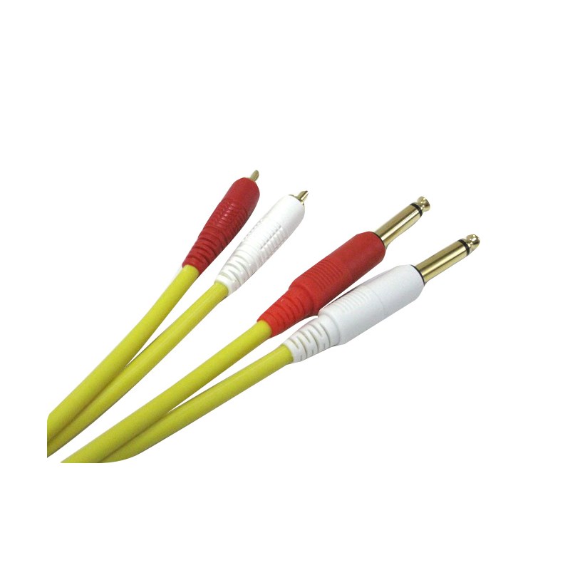 COLOR TWIN CABLE 2RP-1.8M (RCA-PHONE 1ペア) 1.8m (yellow) EXFORM DJ機器 DJアクセサリー