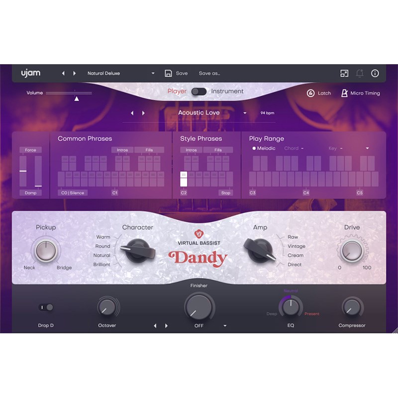 Virtual Bassist DANDY(オンライン納品)(代引不可) UJAM DTM ソフトウェア音源