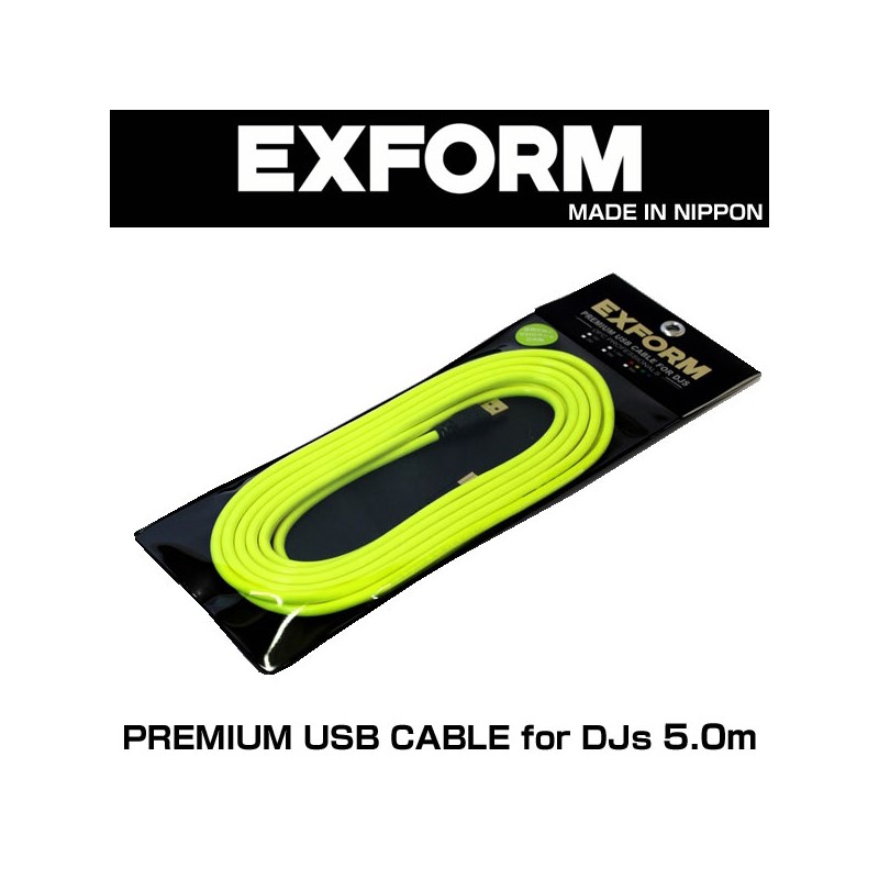 PREMIUM USB CABLE for DJs 5.0m 【DJUSB-5M-YLW】 EXFORM DJ機器 DJアクセサリー