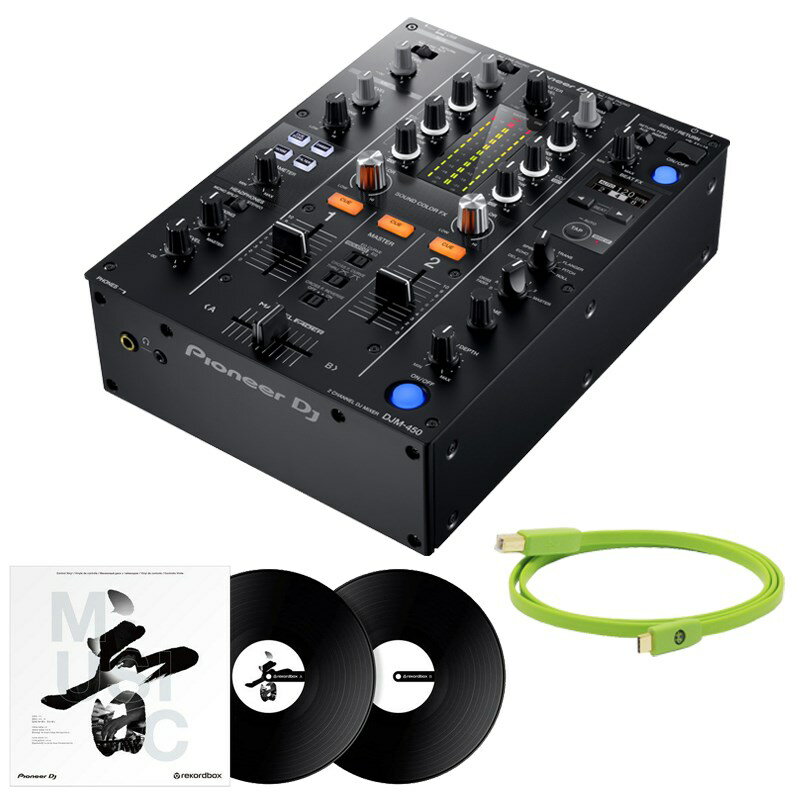 あす楽 DJM-450 + コントロールヴァイナルRB-VD2-K + 高品質USBケーブルSET Pioneer DJ DJ機器 DJミキサー