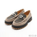 【10周年SALE!!10%OFF以上】フェンディ FENDI O'Lock loafers オーロック ズッカ ローファー ヌバック キャンバス グレーベージュ ブラウン ブラック 7D1581 【中古】 送料無料 美品10th_all_2_apa_10th_2