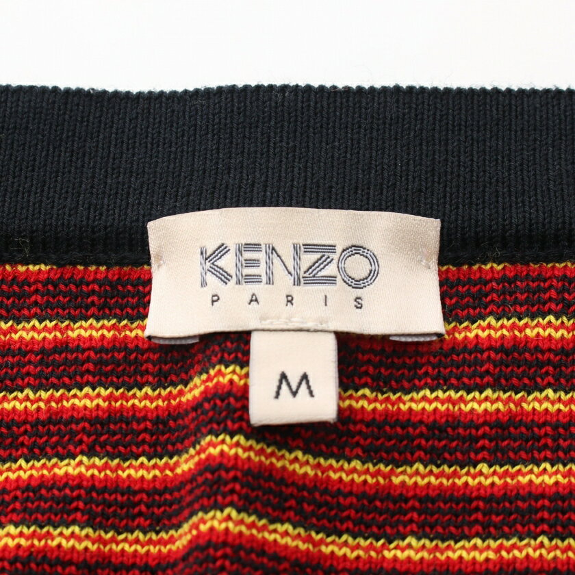 ケンゾー KENZO ニット スカート チェック コットン ブラック レッド イエロー 【中古】 送料無料 3