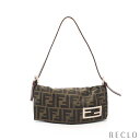 フェンディ FENDI ズッカ ワンショルダーバッグ ナイロン レザー ベージュ ダークブラウン 26776 【中古】