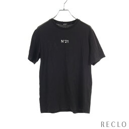 ヌメロヴェントゥーノ N°21 Tシャツ ロゴプリント コットン ブラック 【中古】 送料無料