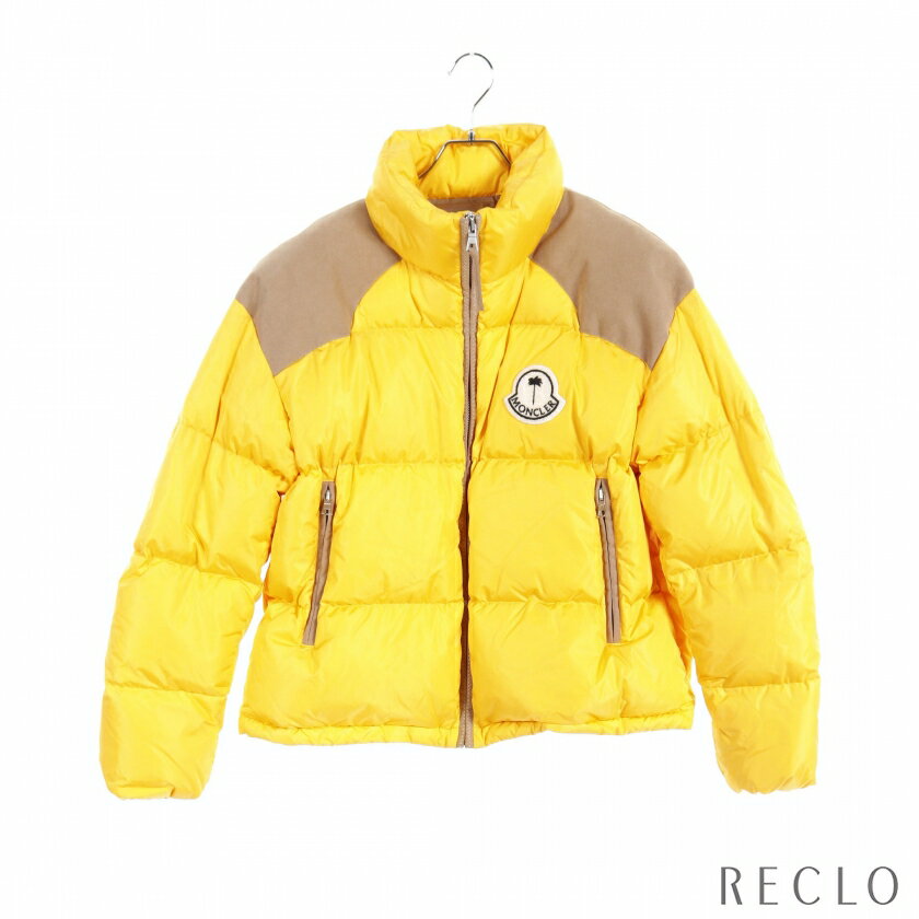 モンクレール MONCLER GENIUS PALM ANGELS KELSEY ダウンジャケット ナイロン オレンジイエロー ベージュ 1A00015 【中古】 送料無料 美品