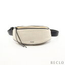 ジルサンダー JIL SANDER MOON BELT BAG SMALL ボディバッグ キャンバス レザー オフホワイト ブラック JSPU855522 【中古】